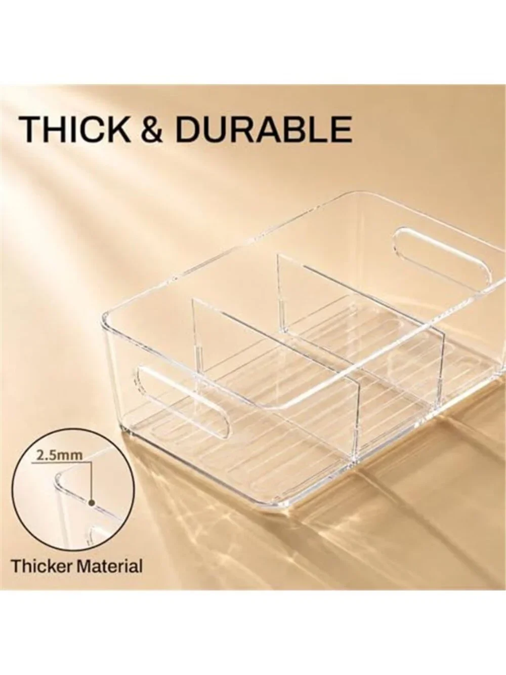 6-Pack Pantry Organizers and Storage, Clear Fridge Organizer Bins